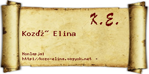 Kozó Elina névjegykártya